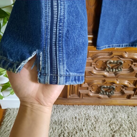 Union Bay 90s Vintage Striped Distressed Baggy Wide Leg Denim Jeans Mens 33x32 - Picture 7 of 16